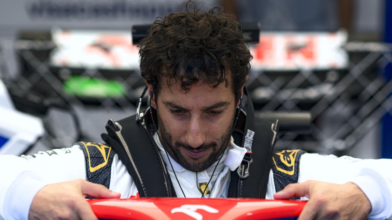 SINGAPORE, SINGAPORE - SEPTEMBER 20: Daniel Ricciardo of Australia and Visa Cash App RB prepares to drive in the garage during practice ahead of the F1 Grand Prix of Singapore at Marina Bay Street Circuit on September 20, 2024 in Singapore, Singapore. (Photo by Rudy Carezzevoli/Getty Images)