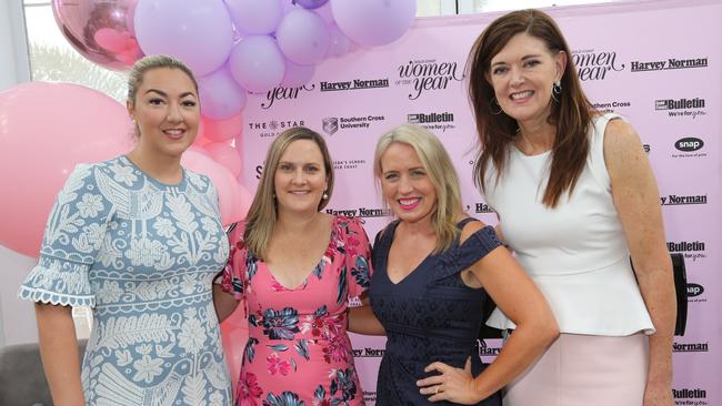 Jess Mellor COO Star Hotel, Gold Coast Bulletin Editor Rachel Hancock, State Minister Kate Jones and Alison Smith group Executive. Pic Mike Batterham