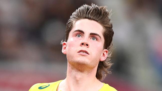 TOKYO, JAPAN - AUGUST 01: Rohan Browning of Team Australia competes in the Men's 100m Semi-Final on day nine of the Tokyo 2020 Olympic Games at Olympic Stadium on August 01, 2021 in Tokyo, Japan. (Photo by Matthias Hangst/Getty Images)