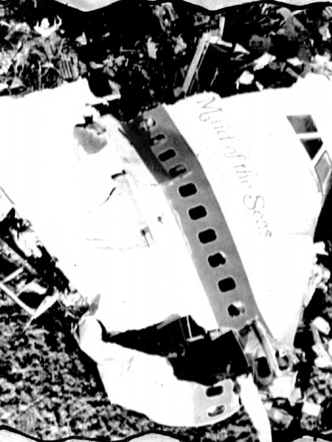 Nose section of PanAm Flight 103 in field near Lockerbie, December 1988.