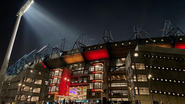 Ugly scenes unfolded at the MCG at Saturday night’s Dreamtime match. Picture: Darrian Traynor