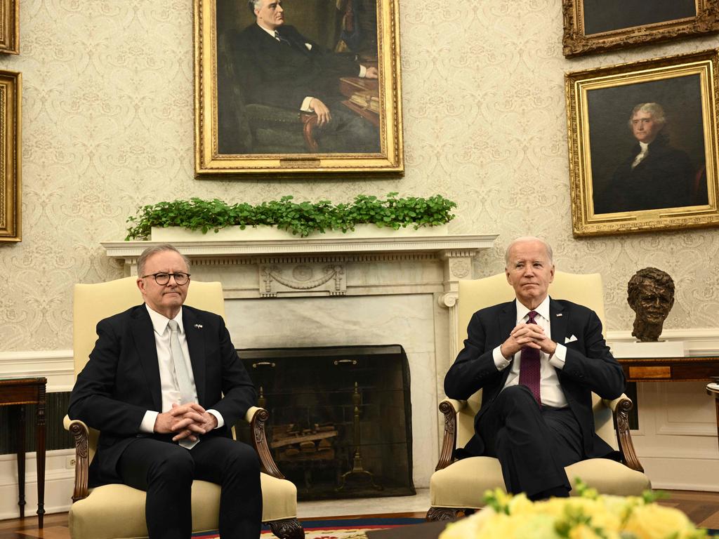 The leaders held a bilateral meeting in the Oval Office of the White House in Washington, DC. Picture: AFP