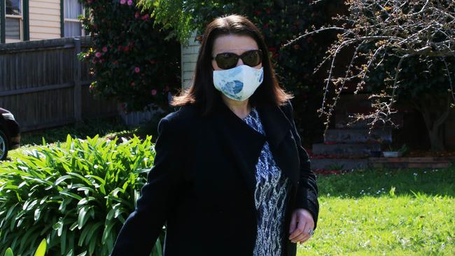 Former Health Minister Jenny Mikakos leaves her home in Thornbury a day after she resigned from parliament. Picture: Aaron Francis