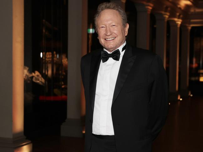 The Australian 60TH Gala Dinner arrivals at The Australian Museum (L-R) Fortescue CEO Andrew Forrest. Jane Dempster/The Australian.