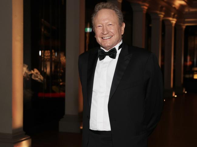 The Australian 60TH Gala Dinner arrivals at The Australian Museum (L-R) Fortescue CEO Andrew Forrest. Jane Dempster/The Australian.