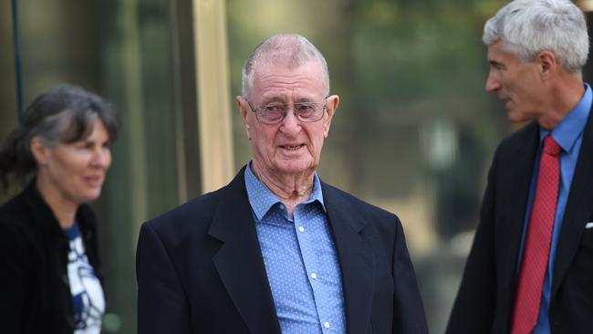 Denis Ryan leaves the child abuse royal commission hearing into the Melbourne archdiocese at the County Court in Melbourne, in December, 2015. Picture: AAP