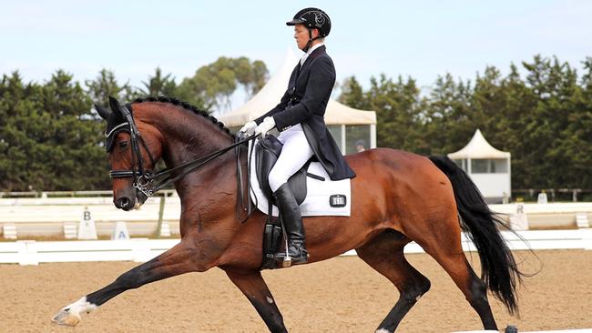 Poised pair: Grand Prix winners Corinna ridden by Lone Jorgensen. Picture: Angie Rickard