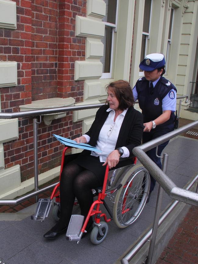 Sue Neill-Fraser arrives at Launceston Supreme Court. Picture: BRUCE MOUNSTER