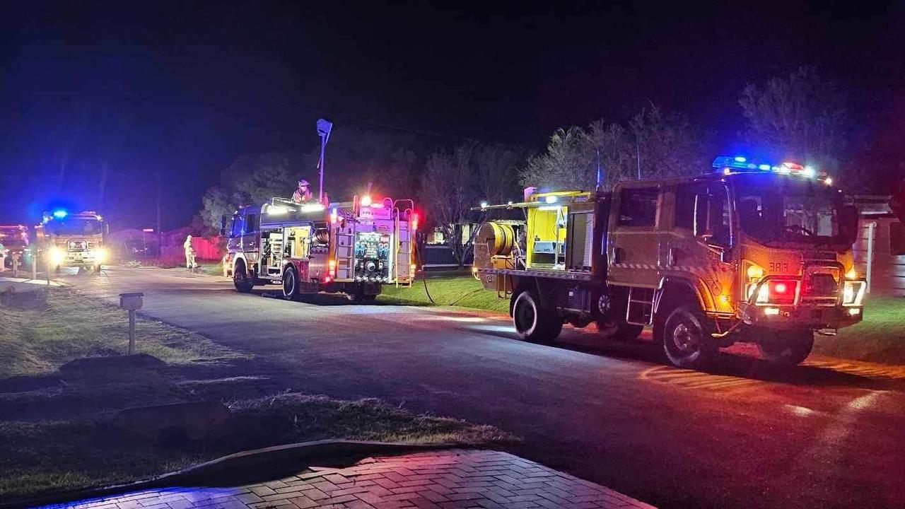 Multiple fire crews have battled a blaze which broke out in a bedroom and quickly spread, forcing residents to flee overnight near Maryborough.