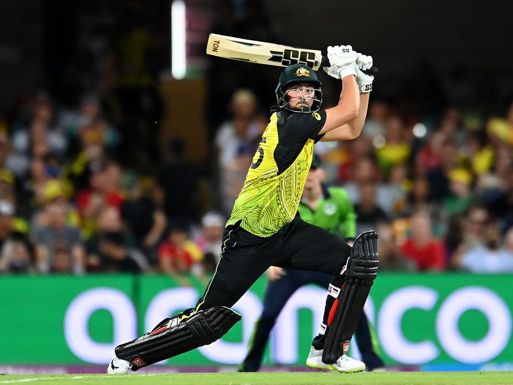 Tim David playing for Australia in the 2022 T20 World Cup. Picture: Albert Perez/Getty Images