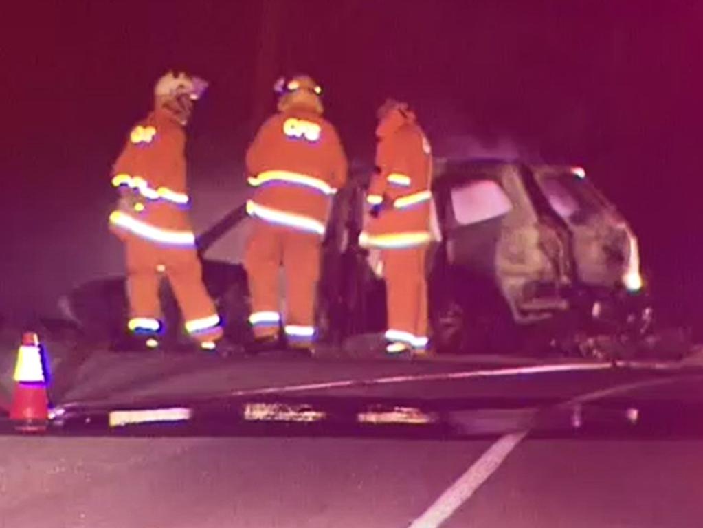 Emergency services were called to the scene along South Bokara Rd just after 9.15pm on Wednesday. Picture: Supplied/9 News