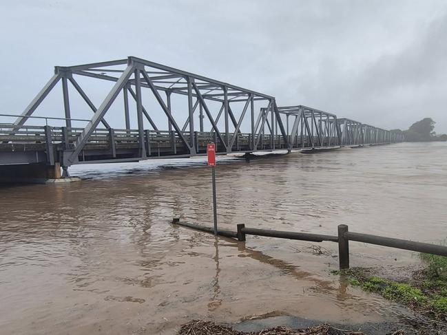 Flood water just under Martin Bridge. Picture: Facebook/Stan Groves.