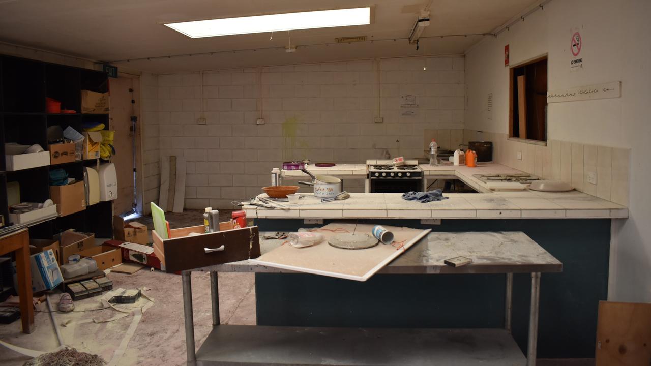 What was once a communal kitchen area at the Central Hotel.