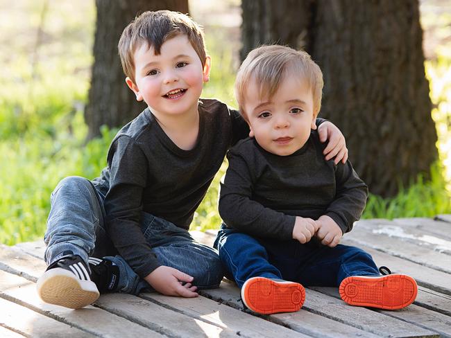 Darcy with his little brother Henley, 17 months. Picture: Supplied