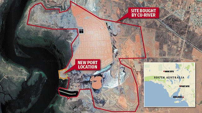 A map of Cu-River's plans at Port Augusta.