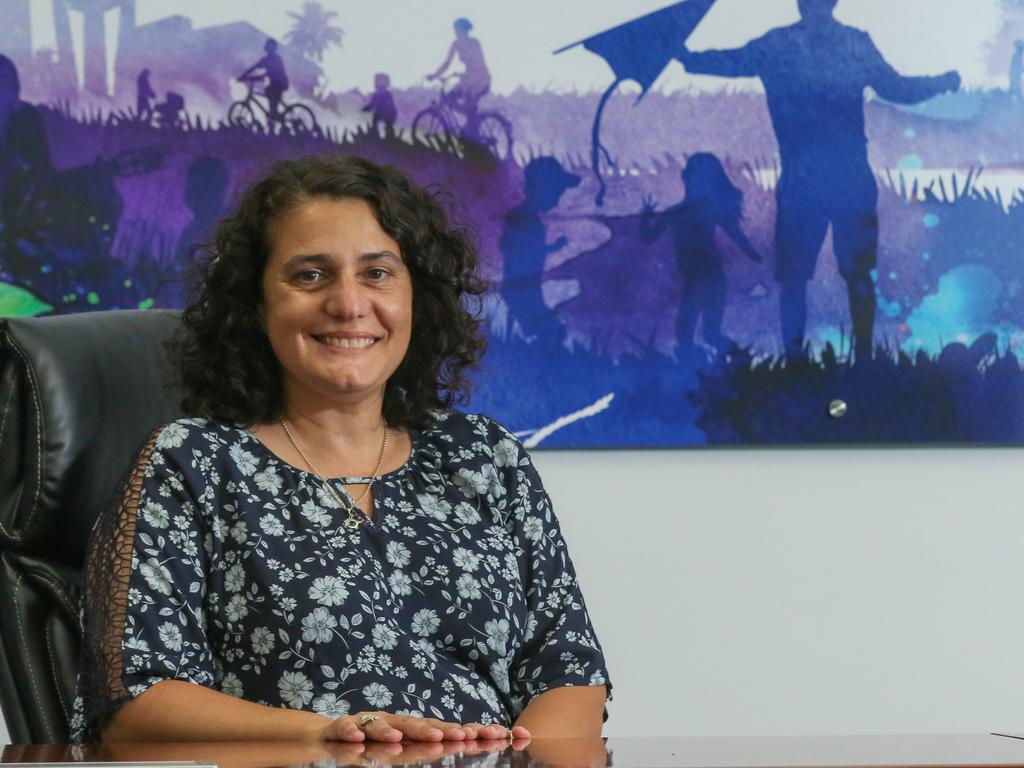 Re-elected Palmerston mayor Athina Pascoe-Bell in the Council Chambers. Picture: Glenn Campbell