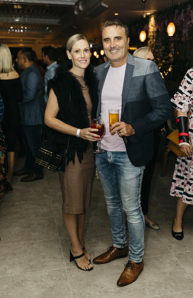 <p>Julia Scodellaro, and Seamus O'Connor at the launch party for Fortitude Valley’s Iris Rooftop Bar &amp; Restaurant on top of Hotel X. Pictures: Markus Ravik</p>