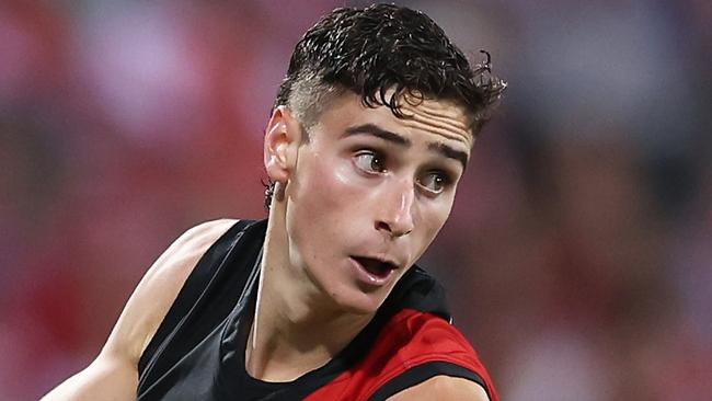 SYDNEY, AUSTRALIA - MARCH 23:  Elijah Tsatas of the Bombers in action during the round two AFL match between Sydney Swans and Essendon Bombers at SCG, on March 23, 2024, in Sydney, Australia. (Photo by Matt King/AFL Photos/via Getty Images )