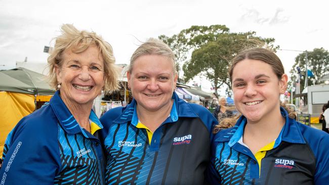 Linda Hass (left) with Hope and Olivia Soeters at the Heritage Bank Toowoomba Royal Show.Saturday April 20th, 2024 Picture: Bev Lacey