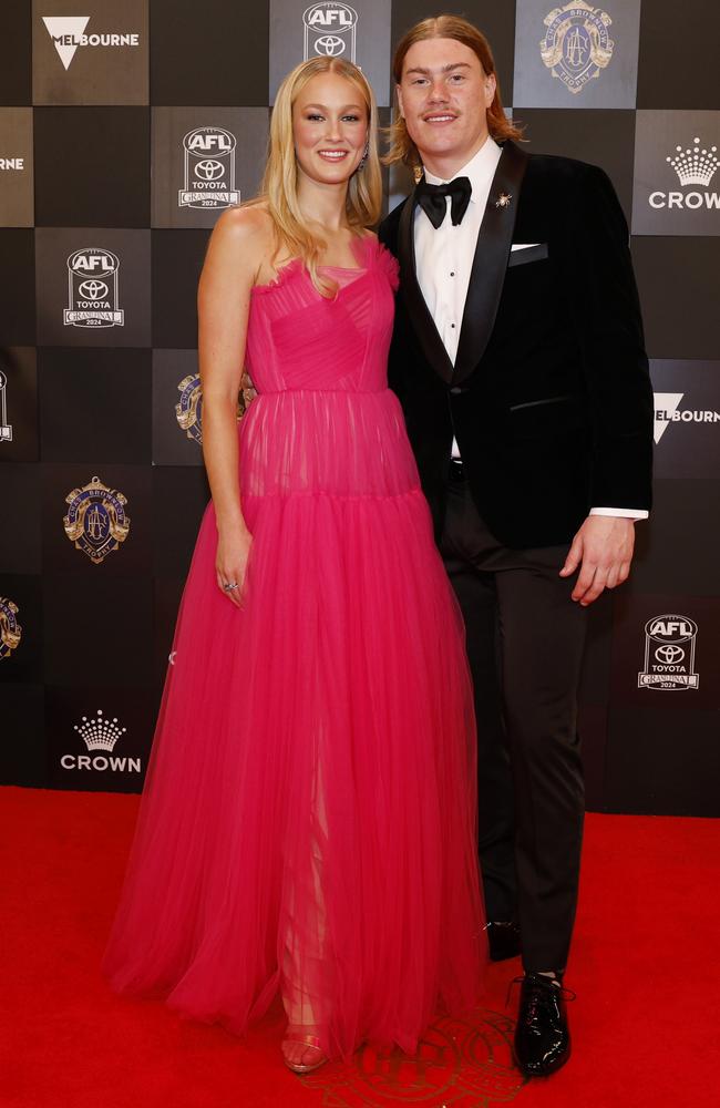 Brownlow Medal Red Carpet arrivals. Harley Reid and Yasmin Duursma. Picture: NewsWire/ Michael Klein.