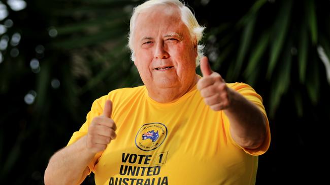 Businessman and United Australia Party founder Clive Palmer. Picture: Scott Powick