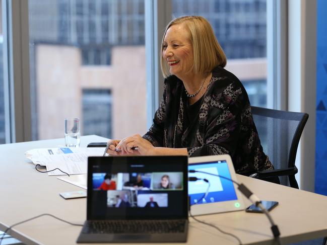 The Australian and the Business Council of Australia, online round table with Jennifer Westacott, Marnie Baker, CEO of Bendigo and Adelaide Bank, Ian Narev former CEO of the Commonwealth Bank and Sam Maresh the country head of General Electric in Australia, moderated by The Australian's Glenda Korporal. Picture: Britta Campion.