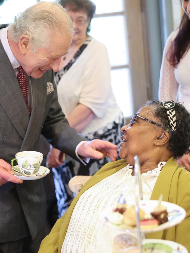 King Charles III's shares a joke with a guest. Picture: Getty Images