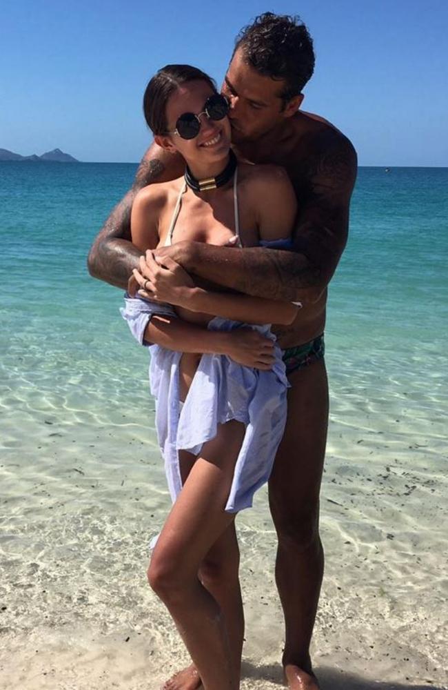 Former Miss Universe Jesinta Campbell and Sydney Swans player Buddy Franklin have been holidaying in Gold Coast for at least 10 days. Picture: Instagram