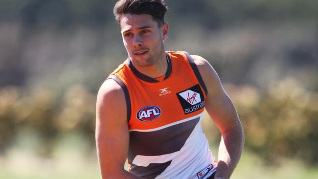 Josh Kelly in action at a GWS training session. Picture: Phil Hillyard