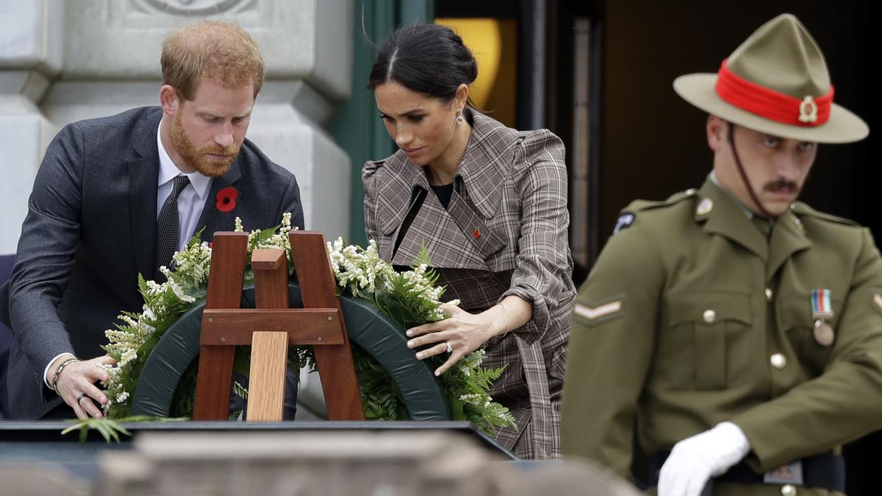 The couple laid a wreath at the tomb during their visit. Credit: AP Photo/Kirsty Wigglesworth