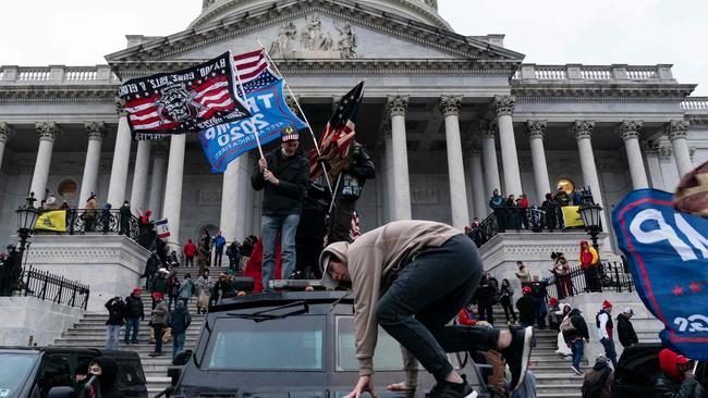 Supporters of US President Donald Trump protest outside the US Capitol on January 6, 2021. Picture: Alex Edelman/AFP