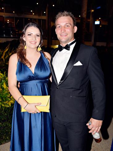 Kassandra Baggetto, and Derrick Baggetto at the 2017 Qantas Darwin Turf Club Gala Ball at SkyCity Casino. Picture: MICHAEL FRANCHI