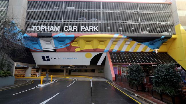 Topham Mall carpark on Waymouth Street – the scene of many parking crimes. Picture: Simon Cross