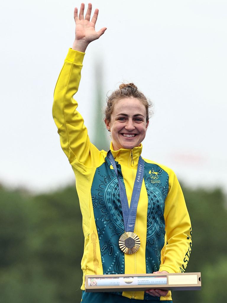 Grace Brown launched Australia’s gold medal tally in Paris. Picture: Anne-Christine POUJOULAT / AFP