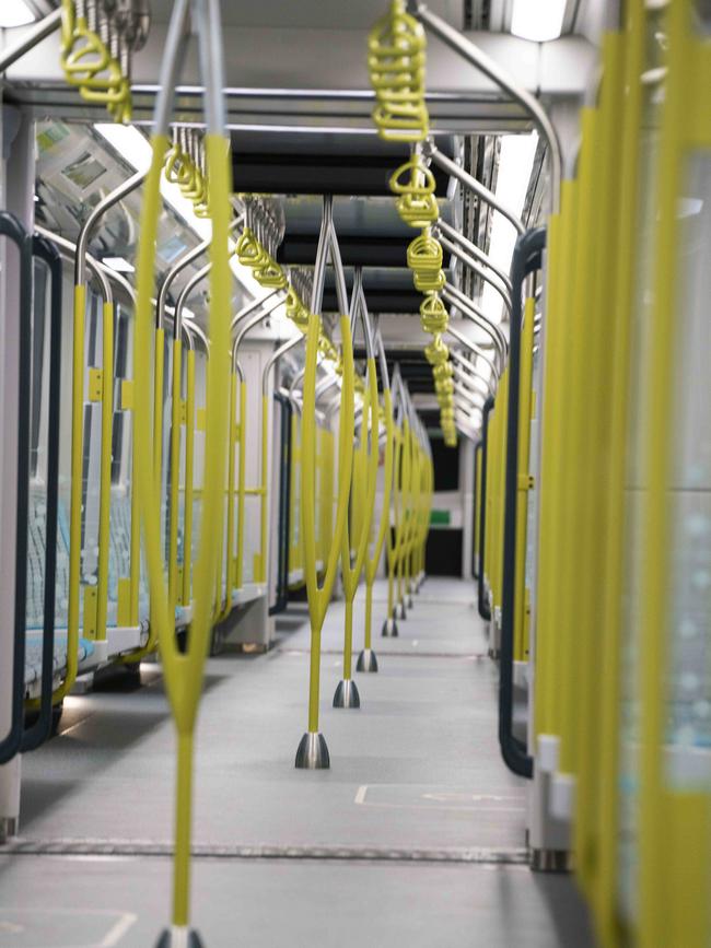 The empty trains were soon filled with passengers on Sunday. Picture: AAP/Matthew Vasilescu