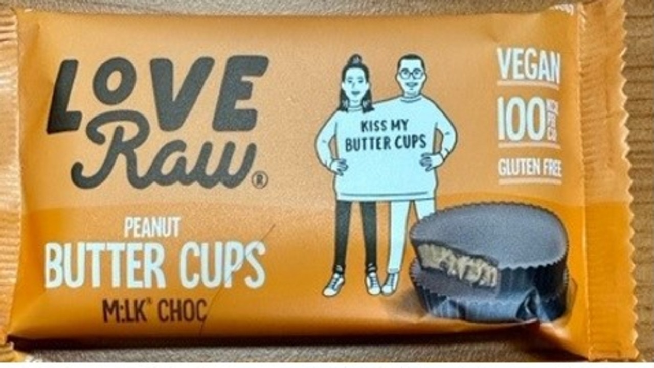 Love Raw peanut butter cups m:lk choc with best-before dates of February 9 and February 7, 2024, have been recalled. Picture: Supplied