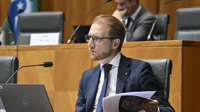 Liberal senator James Paterson says last week’s Coalition split was ‘a little bit messier and a little bit more public than we would have preferred’. Picture: NewsWire / Martin Ollman