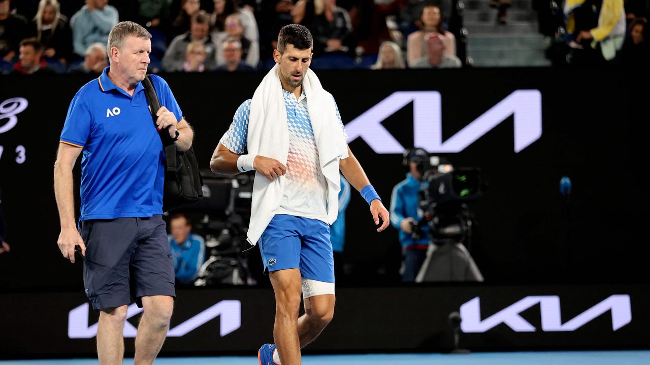 Djokovic needed a medical time-out on Thursday. (Photo by Martin KEEP / AFP)