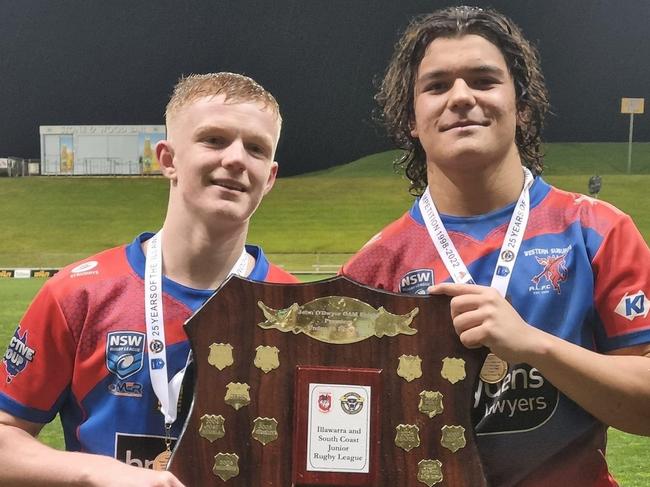 Club teammates looking to link up for the Steelers, Kade Reed (left) and Daniel Meafou (right) of the Western Suburbs Devils. Photo: Contributed