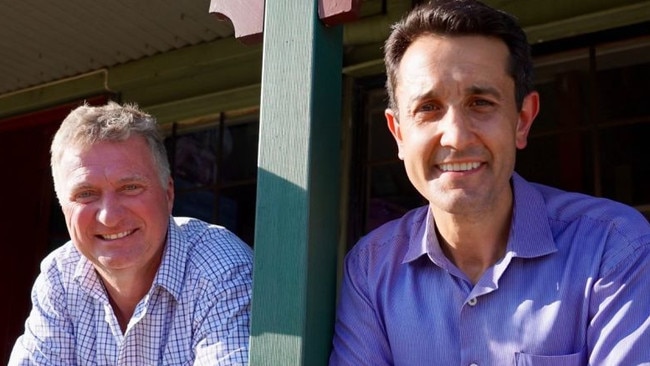 David Crisafulli (right) and Darren Zanow, the LNP MP for Ipswich West. Picture: LinkedIn