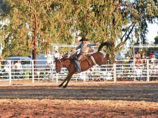 ACTION-PACKED: The 2019 Australian Pro Rodeo tour   officially kicked off at Mitchell on Monday night. Picture: Jorja McDonnell