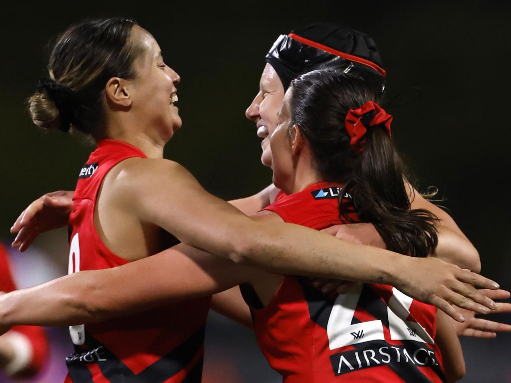 The Bombers held on in a thriller. Picture: Darrian Traynor/Getty Images