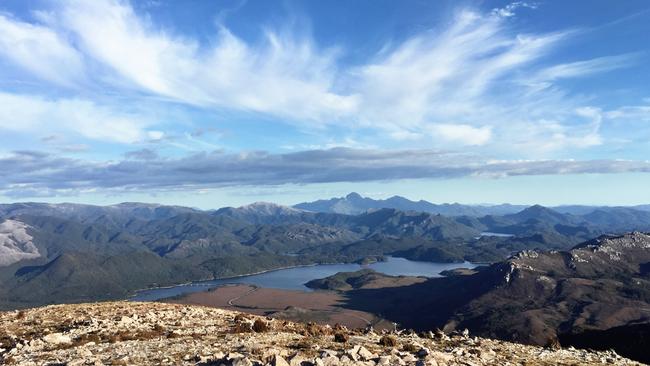 View from Mt Owen, West Coast of Tasmania, near Queenstown. MUST CREDIT: LEA WALPOLE