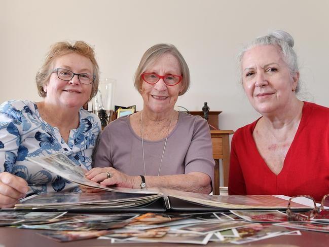 Kerri Saint, Jan Benson and Lesley Mitchell today. They are pushing for change to the statute of limitations on forced adoptions. Picture: Patrick Woods