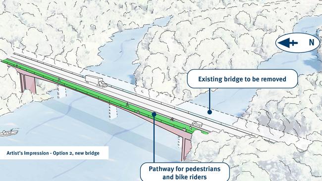 An artist's impression of the new bridge solution for the crossing of Barron River at Kuranda. Picture: TMR