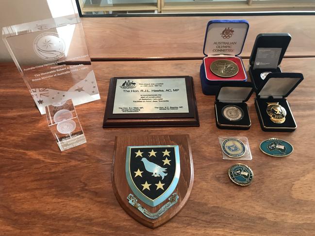 Auction of Bob Hawke & Blanche d'Alpuget Mementos Curiosities Art and Design: Collection of Medals, Plaques and Trophies. Picture: Supplied