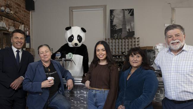 People's Cabinet: Paul Starick, Small Business Minister Simone Douglas, Department of Panda Efficiency (DoPE) Li Yan Husk, Health Minister Steph Malan, Transport Minister Caroline Antonino, Education Minister Kevin Richardson Picture: Brett Hartwig