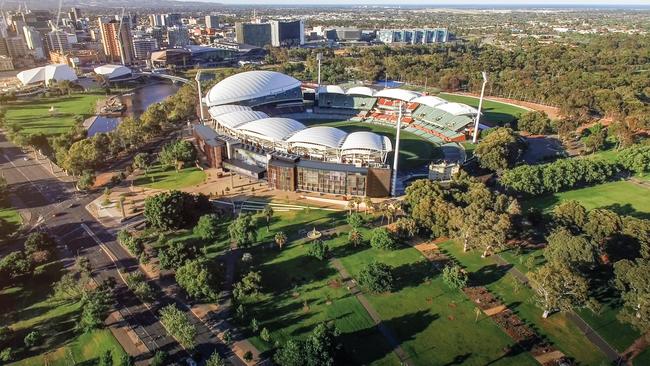 An aerial view of the proposed Adelaide Oval hotel.