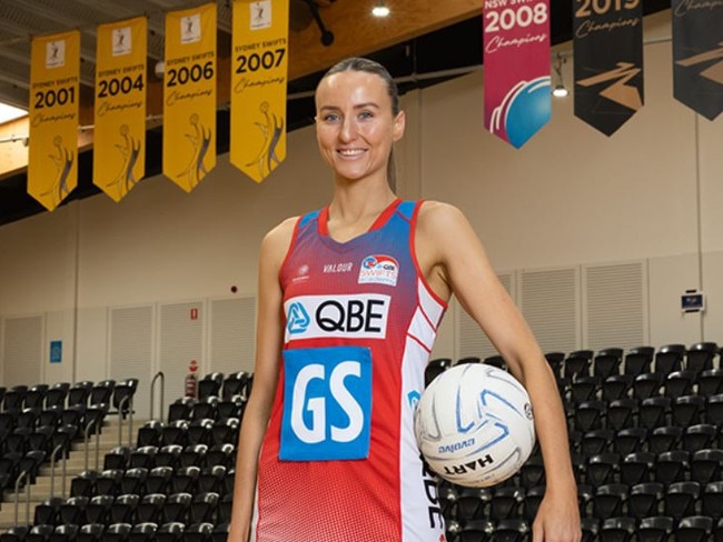 Ali Miller, netballer for the NSW Swifts Academy (Photo from the NSW Swifts - August 4, 2023)