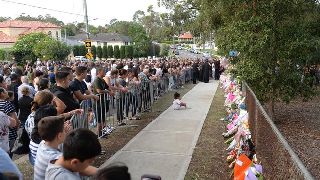 The vigil at the memorial site on Wednesday night. Picture: Jeremy Piper